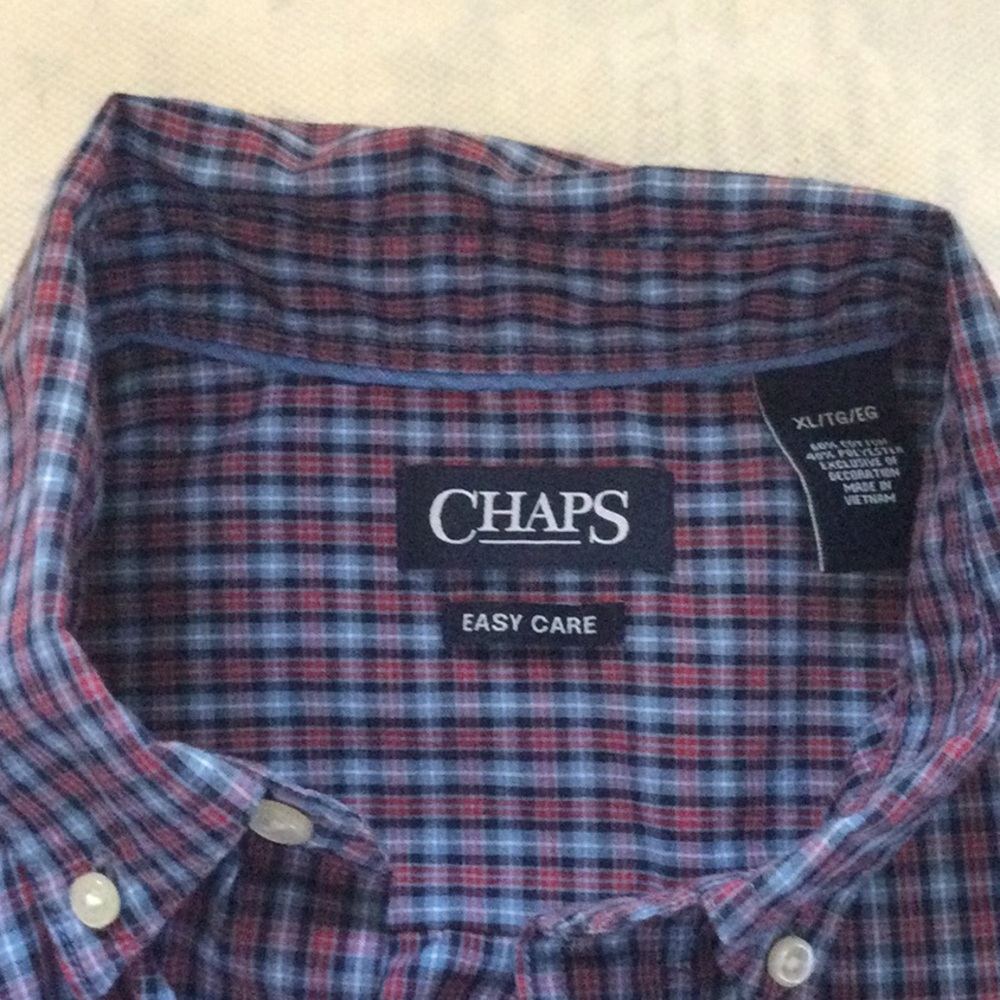 Chaps violet/red casual shirt XL 65/35